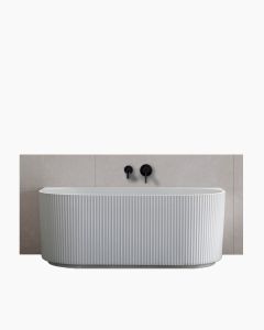 Harper Back To Wall Fluted Groove Bath 1700 White