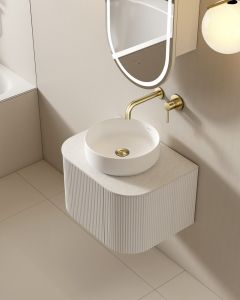 Joslin 600 Fluted Curved Matte White Vanity 