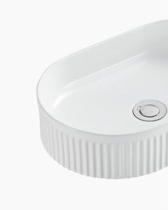 Kendall Ceramic Fluted Groove Oval Basin
