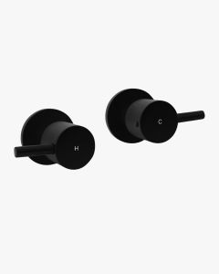 Eleanor Hot & Cold Wall Tap Set Black