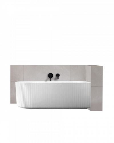 Harper Back to Right Fluted Groove Bath 1500 Matte White