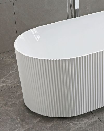 Harper Freestanding Fluted Groove Bath 1500 White