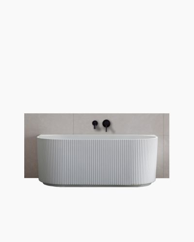 Harper Back to Wall Fluted Groove Bath 1500 Matte White