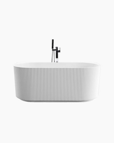 Harper Back To Wall Fluted Groove Bath 1500 White