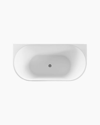 Harper Back to Wall Fluted Groove Bath 1700 White