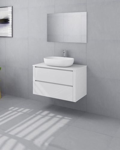 Palazzo 900 Wall Mounted Matte White Vanity