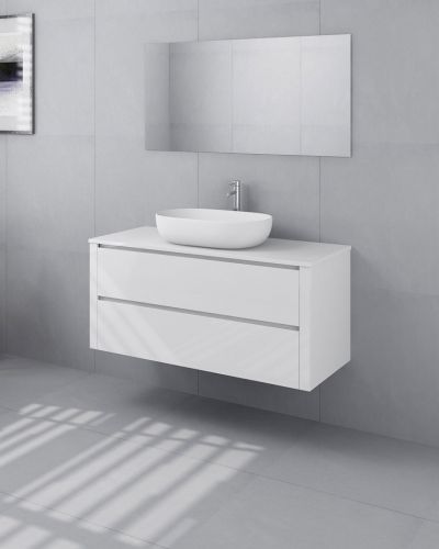 Palazzo 1200 Wall Mounted Matte White Vanity