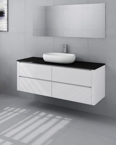 Palazzo 1500 Wall Mounted Matte White Vanity Centre Basin