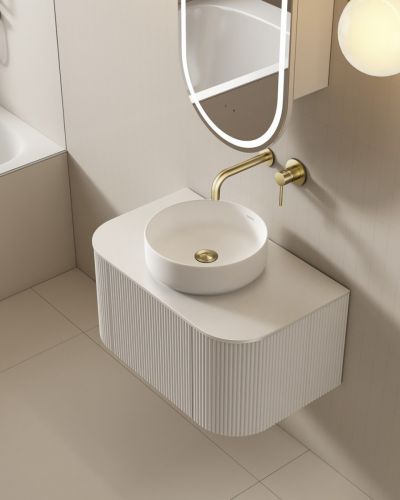 Joslin 750 Fluted Curved Matte White Vanity 