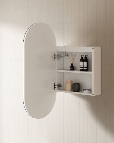 LED Mirror Cabinet 450x900 Matte White