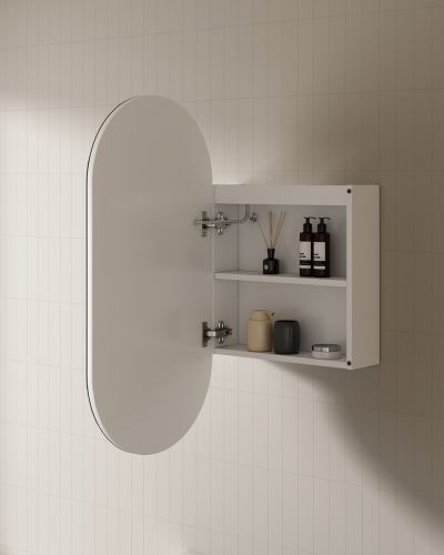 LED Mirror Cabinet 450x900 Matte White