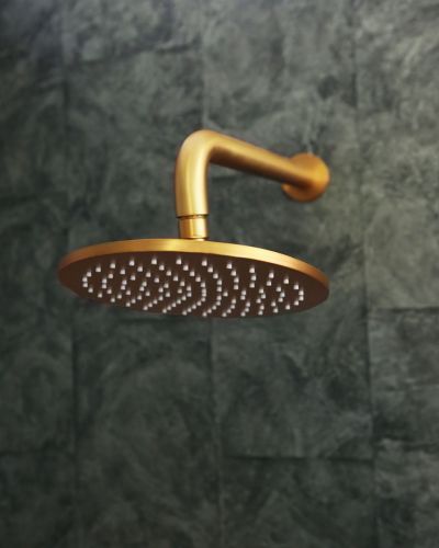 Ariella Wall Shower Arm & Shower Head Set Brushed Gold