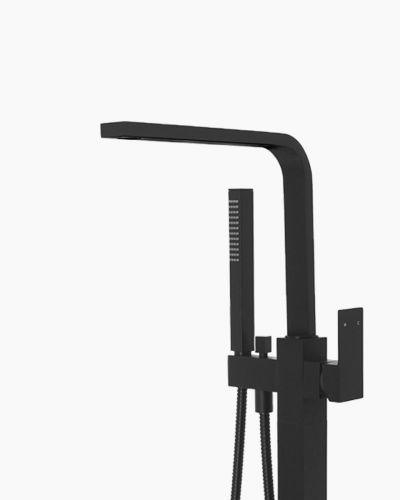 Edward Tall Freestanding Bath Mixer with Handheld Head Black