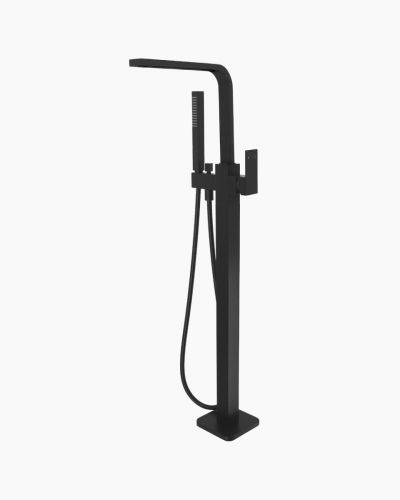 Edward Tall Freestanding Bath Mixer with Handheld Head Black