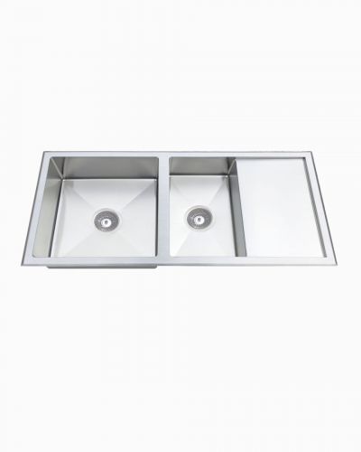  Toronto Embossed Double Square Sink With Half Drainer