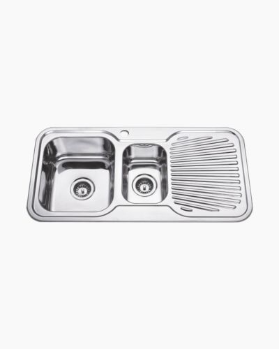 Chloe Double Square Kitchen Sink with RHS Drainer