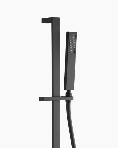 Sebastian Handheld Shower Head with Rail Internal Inlet Black
